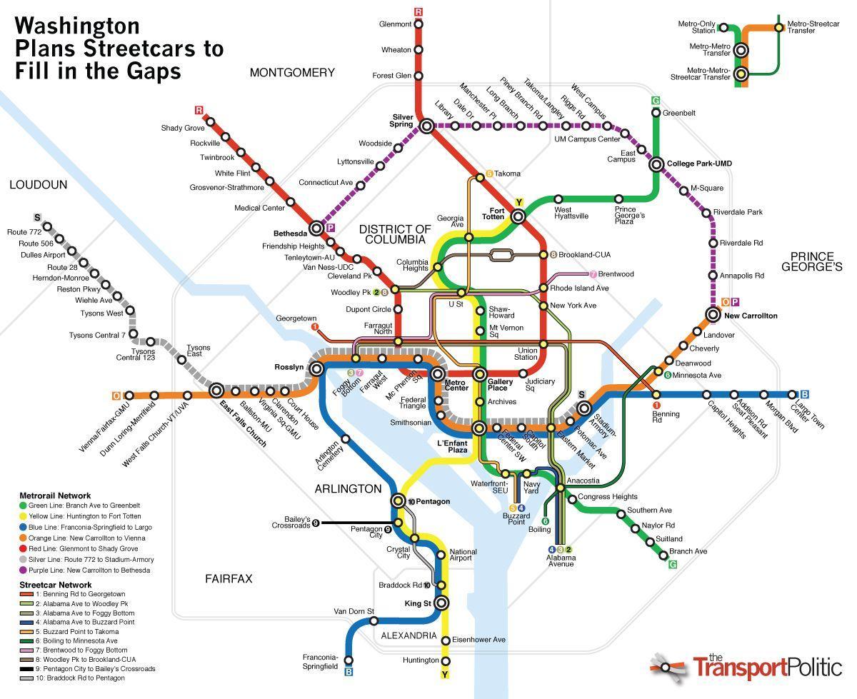 washington transportasi umum peta