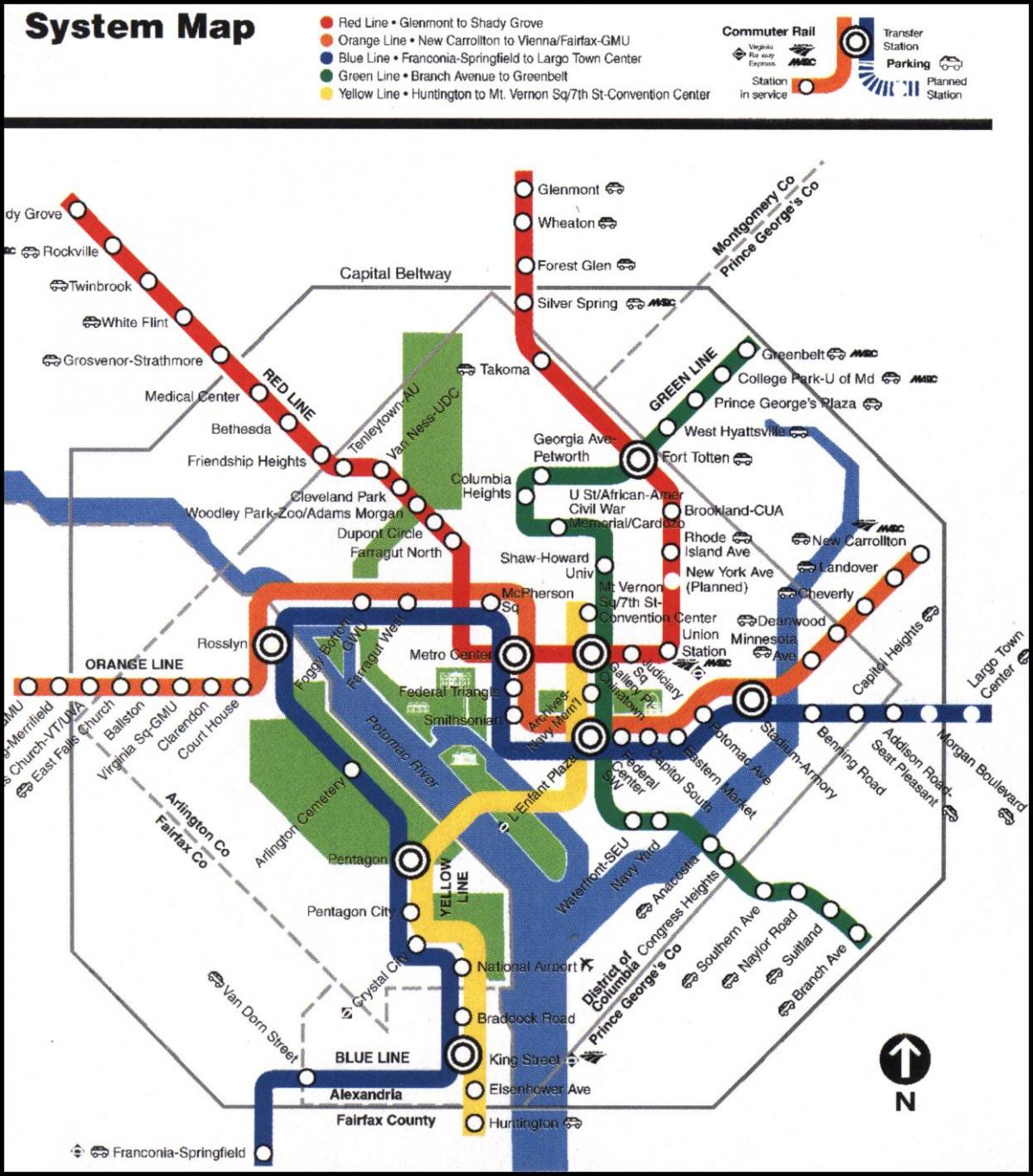 washington dc metro peta kereta api