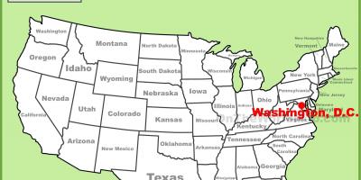 Washington dc-tengah peta amerika syarikat