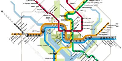 Washington dc metro peta garis perak