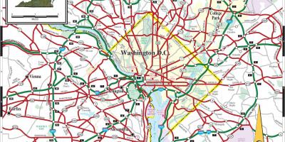 Washington dc peta kereta bawah tanah jalan overlay