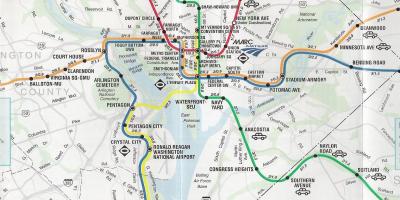 Washington dc peta dengan metro berhenti