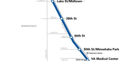 Washington metro garis biru peta